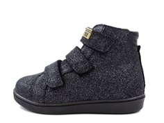 Bisgaard winter sneaker black glitter with velcro and TEX